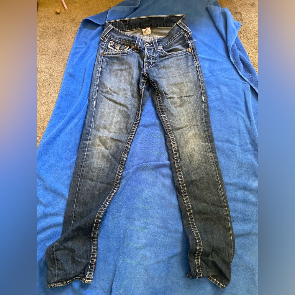 Ladies True religion World tour denim slim fit jeans retro